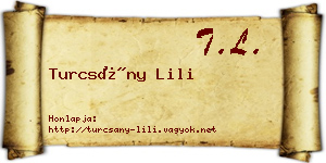 Turcsány Lili névjegykártya